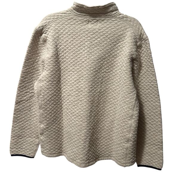 J Crew Men’s Oatmeal Quilted Diamond Quarter Zip Pullover Long Sleeve Size L - Picture 3 of 7